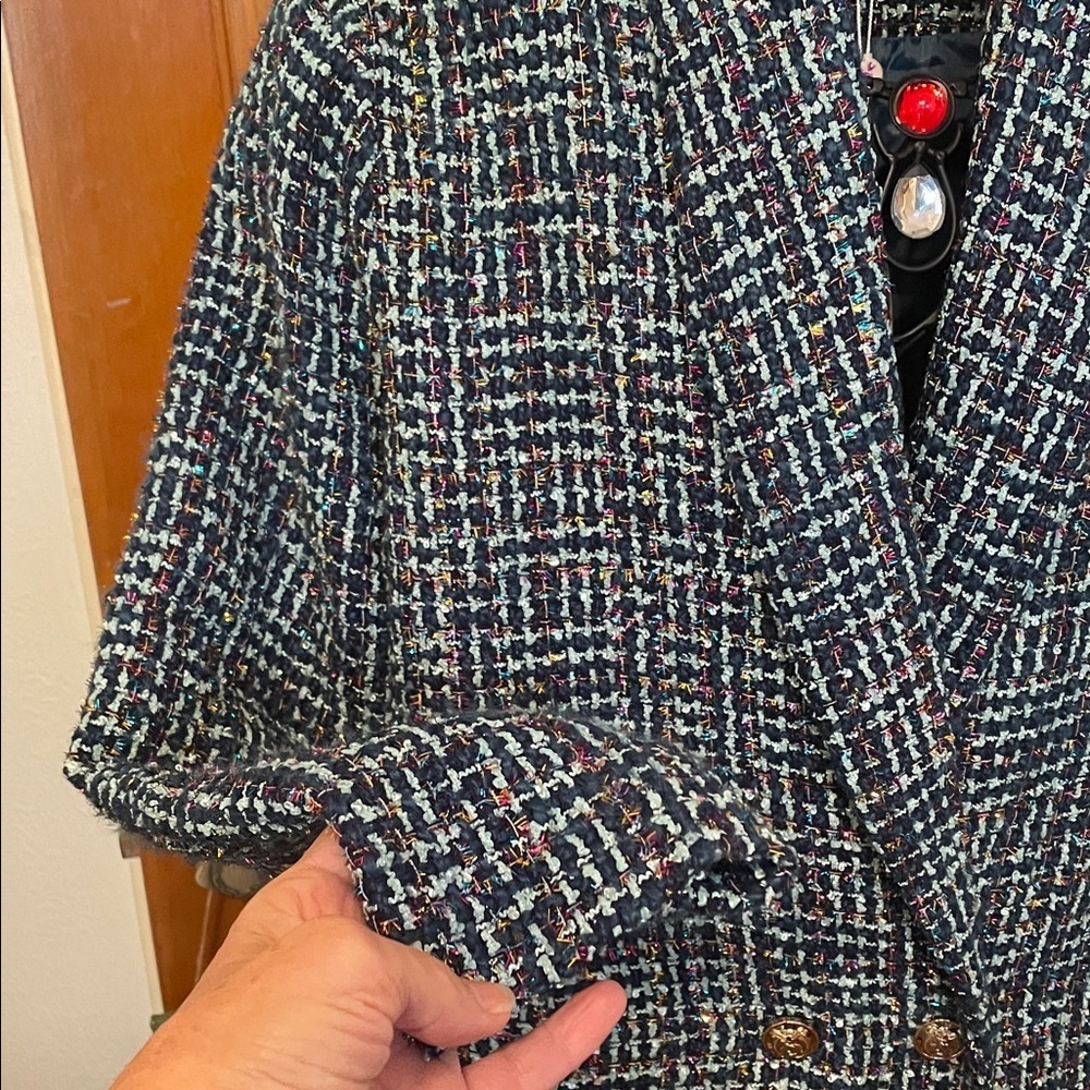 🔥🔥🔥BOGOHO 🔥🔥🔥Women's Tweed Double-Breasted Sparkling Jacket—Large - Picture 7 of 16